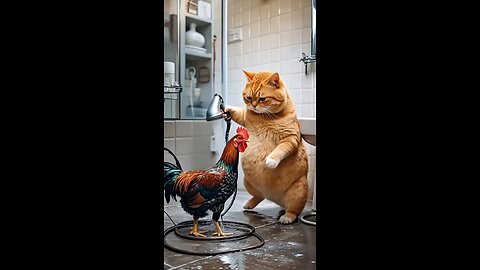 Funny 🤣 Cat 😺 Hen 😅
