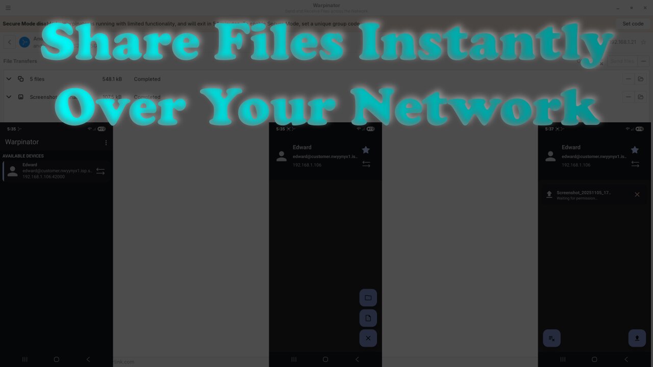 How to Use Warpinator to Share Files Between Linux & Android (Easiest Setup!)