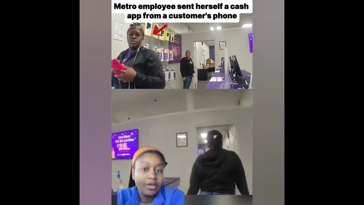 Metro worker caught sending herself money from customer's phone #metropcs #gettingcaught #japd
