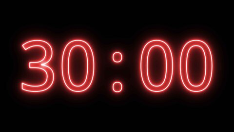 A simple red neon 30-minute countdown timer