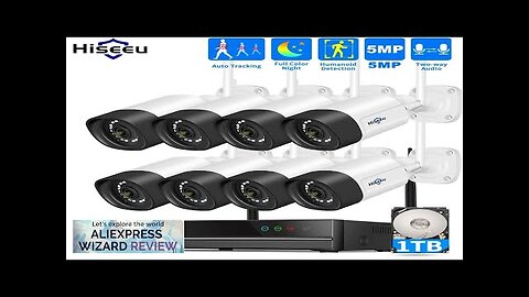 Hiseeu 5MP Wifi Surveillance Camera System Color Night Vision P2P Wireless Street Review