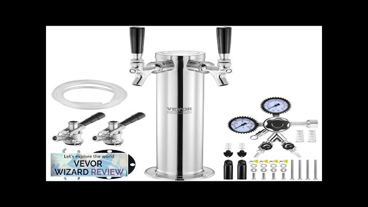 VEVOR Kegerator Tower Kit Dual Taps Beer Conversion Kit Stainless Steel Keg Review