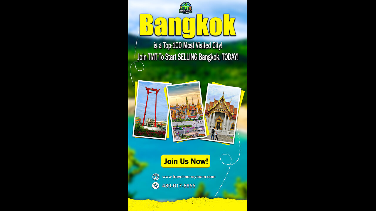 Bangkok is a top 100 most visited city! Join TMT to start selling Bangkok, today!