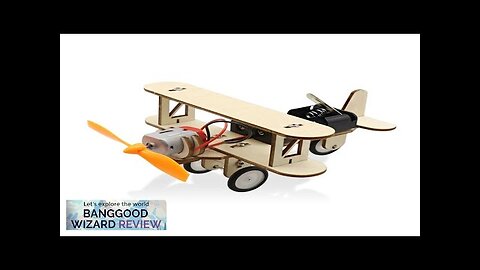 DIY Electric Taxiing Aircraft Model Toys Wooden plane Dual Motor Biplane Review