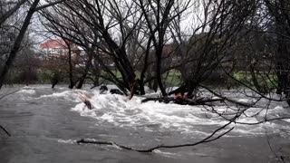 Rivers swell as heavy rain sweeps across Spain