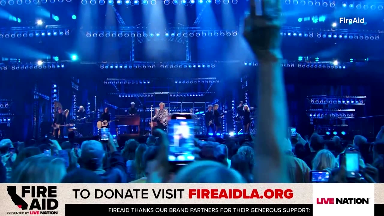 Musicians and rock stars play at FireAid concert for LA