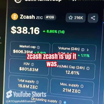 zcash zec price prediction Crypto bull run coins! #fyp