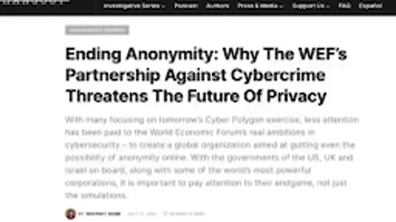 Whitney Webb: The WEF’s Partnership Against Cybercrime...