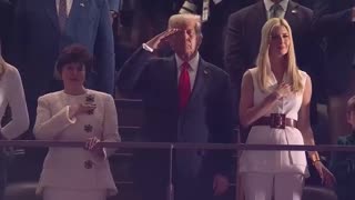 Crowd cheers as Trump is shown during the super bowl national anthem