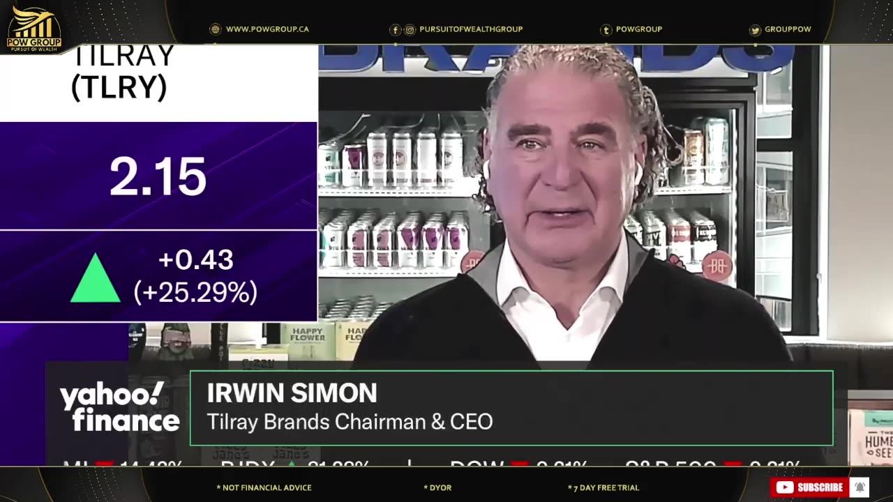 Tilray Brands: CEO Irwin Simon Yahoo Finance Interview