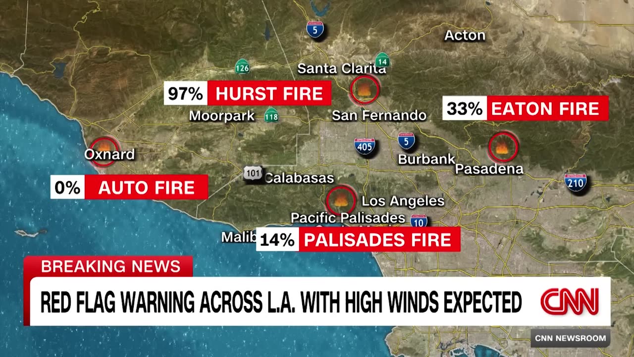 New fire erupts in Ventura County as powerful winds threaten firefighters’ progress