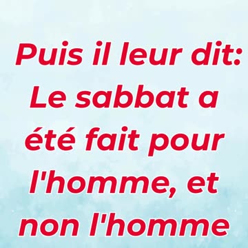 “Le sabbat est fait pour l’homme” Marc 2:27.#shortvideo #shorts #youtubeshorts #reels #ytshorts #yt