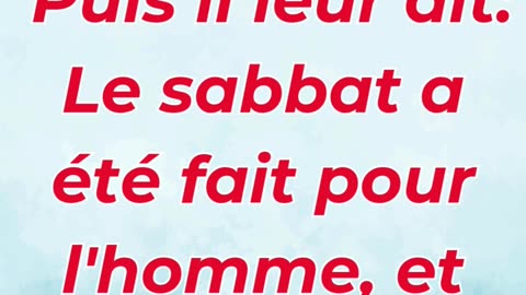 “Le sabbat est fait pour l’homme” Marc 2:27.#shortvideo #shorts #youtubeshorts #reels #ytshorts #yt