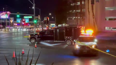 Bomb Squad Vehicles Continue to Arrive at Trump Hotel in Las Vegas