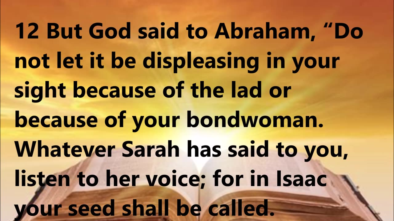 Under God’s instruction, Abraham sends away Hagar and Ishmael.