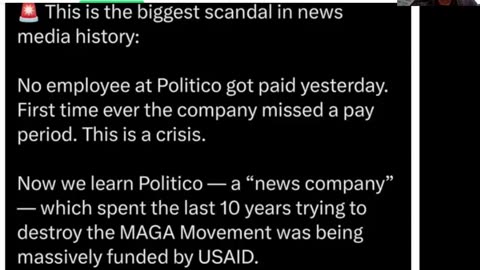 US AID - Funded Politico - the Funding Stopped By Elon and No PayChecks-2-27-25