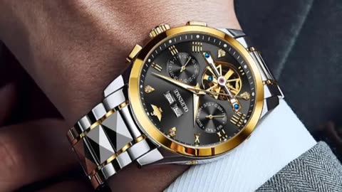 OUPINKE Automatic Watches for Men Skeleton Mechanical Self Winding