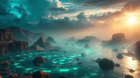 Mystical Ancient Ruins with Glowing Waters | Relaxing Fantasy Landscape