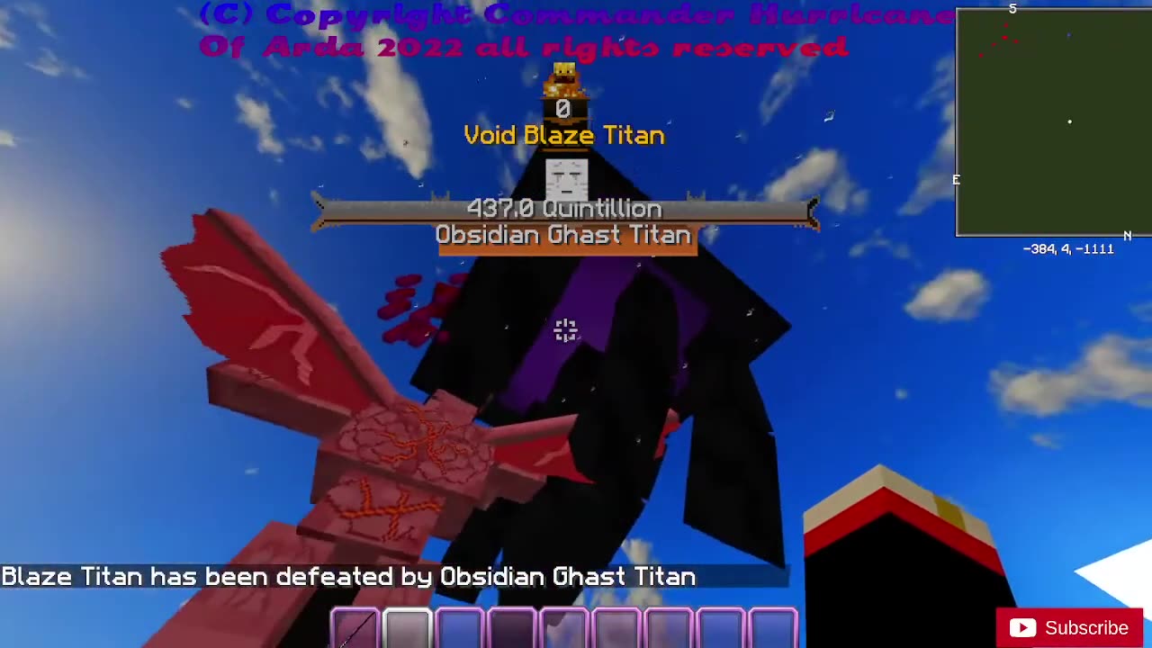 minecraft mob battle void blaze titan vs obsidian ghast titan
