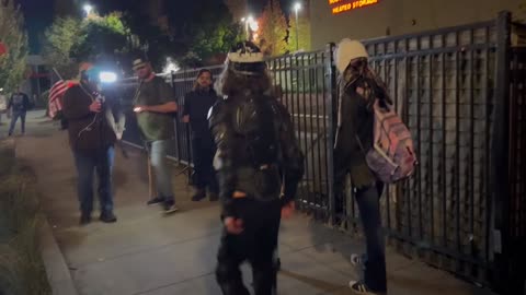 A quiet night at the Portland Ice Facility turned rowdy as Patriot clashed with Antifa.