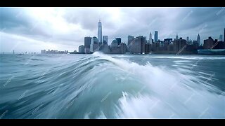 122125b She rested because they split open a wave. The flood of New York—the USA is a horror