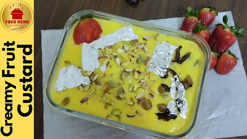 FRUIT CUSTARD | Super Creamy Easy Summer Dessert | Fruit Custard Trifle Recipe By Food Menu