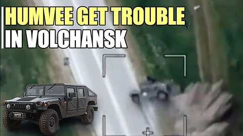 American Humvee overturns while fleeing Volchansk
