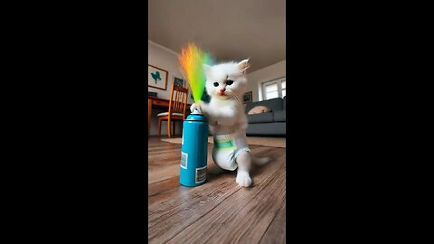 a naughty cat_father angry_colors