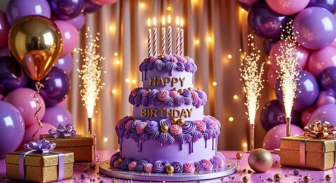 Happy Birthday Song 🎂 Beautiful Birthday Cake Video 🎉