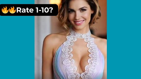 🔥 Rate Her Chest in This Lace Halter Dress 1-10? 😍 Supermodel 4K