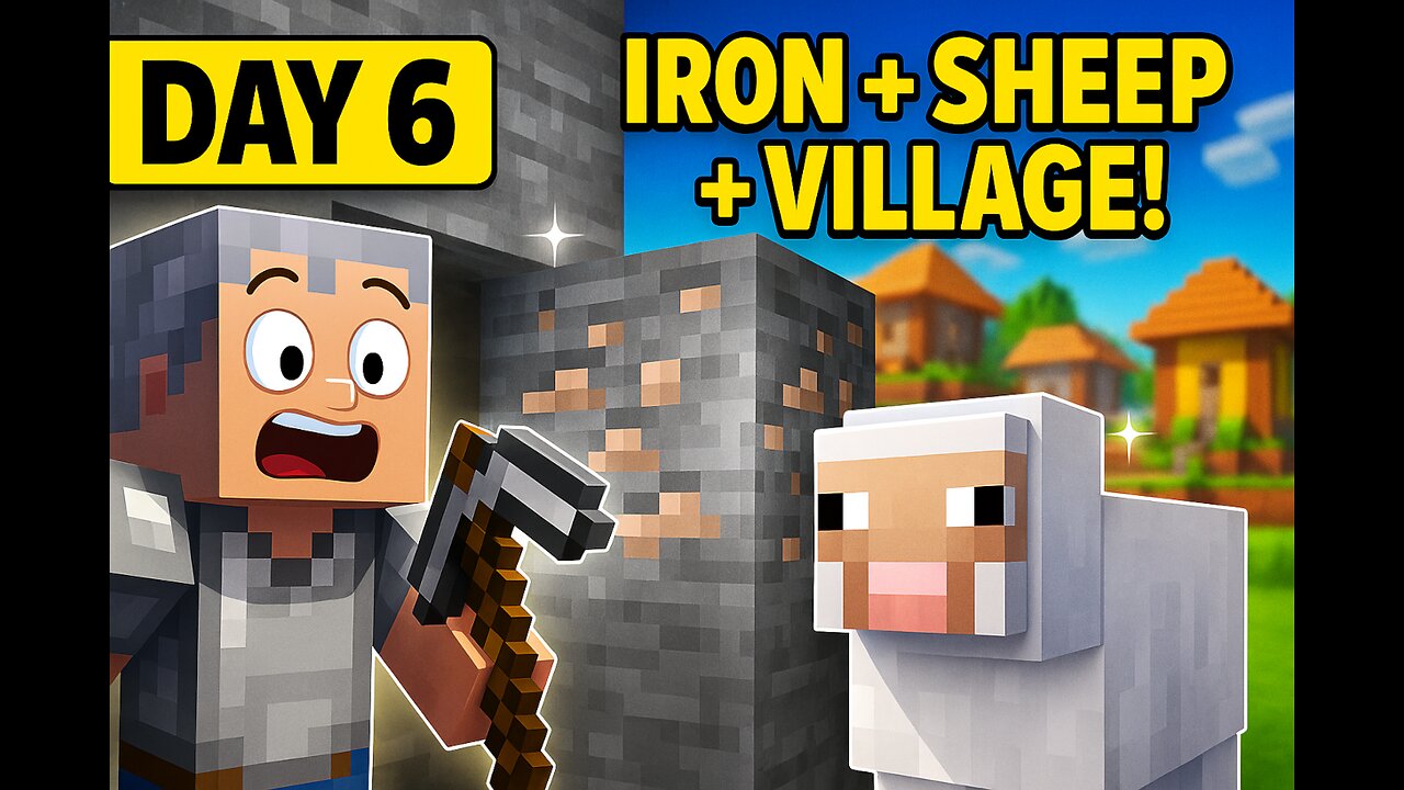 Day 6 Highlights: Iron Breakthrough, Sheep Finally Found, and an Awesome Village! | Dad Challenge