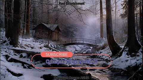 Exploring Old Cabin By River in Forest Snow & Animals Sounds ASMR