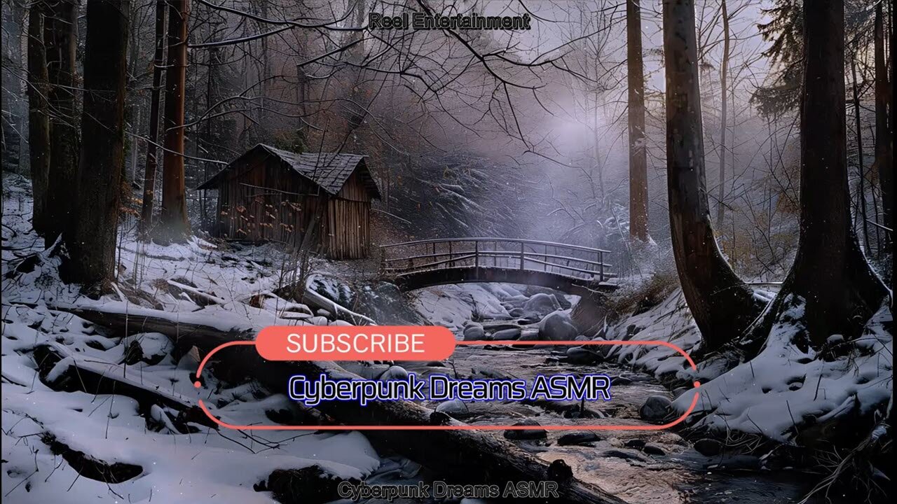 Exploring Old Cabin By River in Forest Snow & Animals Sounds ASMR