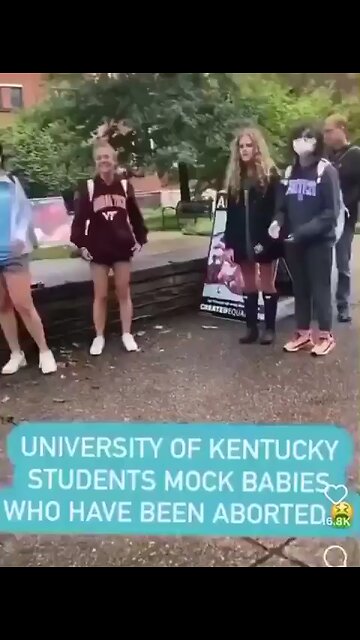 University of Kentucky students dance while mocking pro-life protesters showing images of aborted
