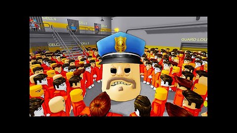 NEW SECRET BARRY'S HEAD vs 100 Players in Barry's Prison Run #roblox #ScaryObby