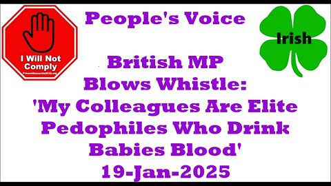 British MP Blows Whistle 'My Colleagues Are Elite Pedophiles Who Drink Babies' Blood' 19-Jan-2025