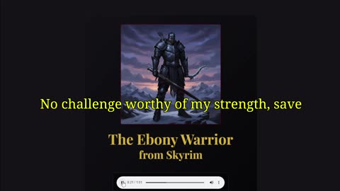 "Nothing Left in This World for Me" : Ebony Warrior Monologue