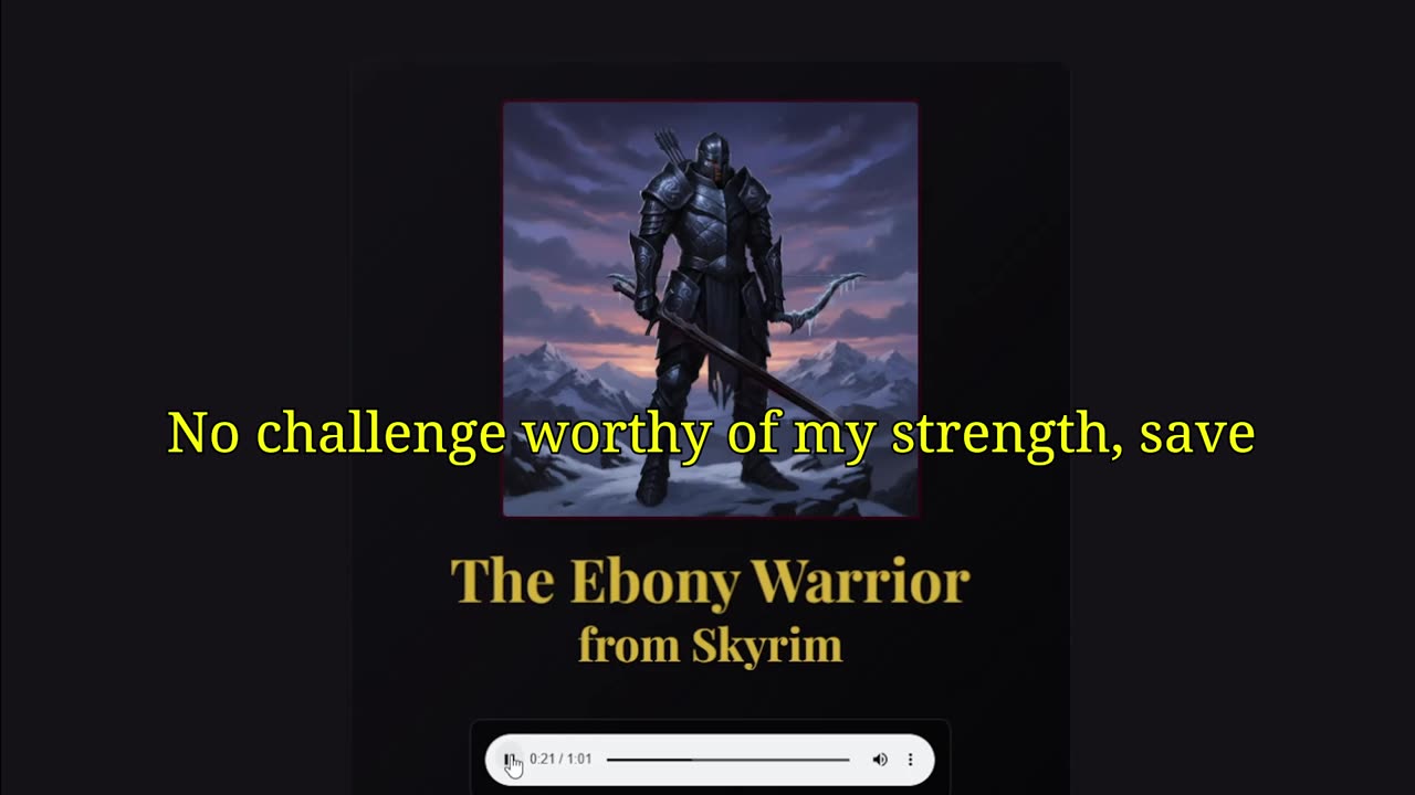 "Nothing Left in This World for Me" : Ebony Warrior Monologue