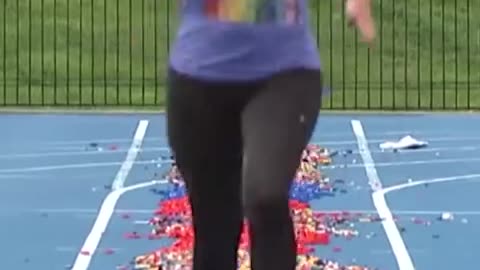 🤯🏃‍♂️ Watch the Fastest 100m Barefoot on LEGO Bricks – 24.75 Seconds! | FeedMyCuriosity