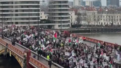 Massive pro-Palestinian protest took over the city yesterday.