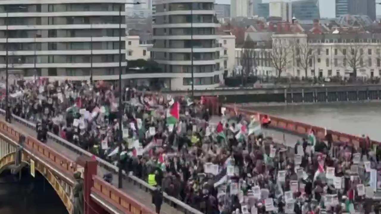 Massive pro-Palestinian protest took over the city yesterday.
