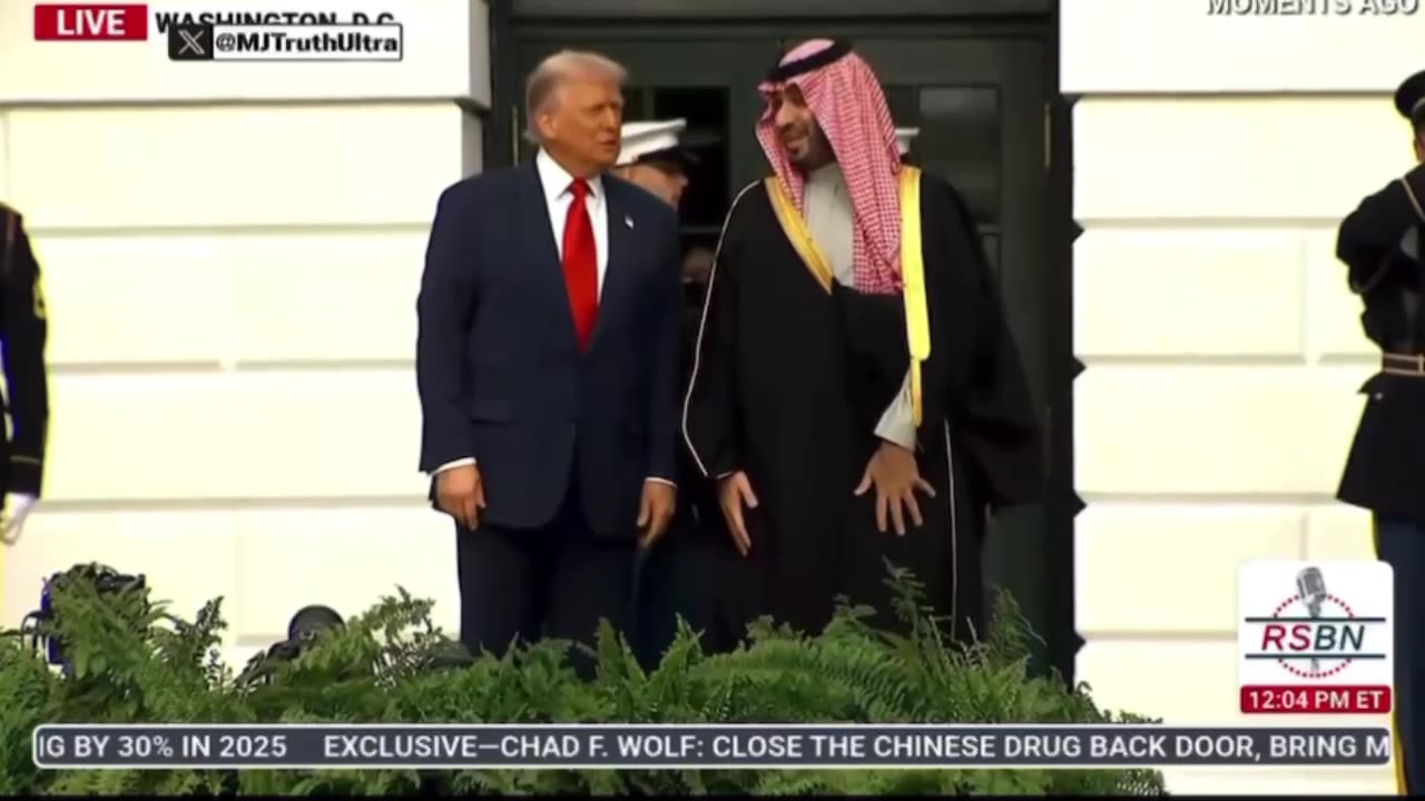Mohammed bin Salman was greeted with a full military honors ceremony