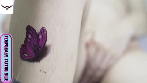 [Temporary Tattoo Nice] #0037 Purple butterfly tattoos sticker! Tattoo Temporary sticker