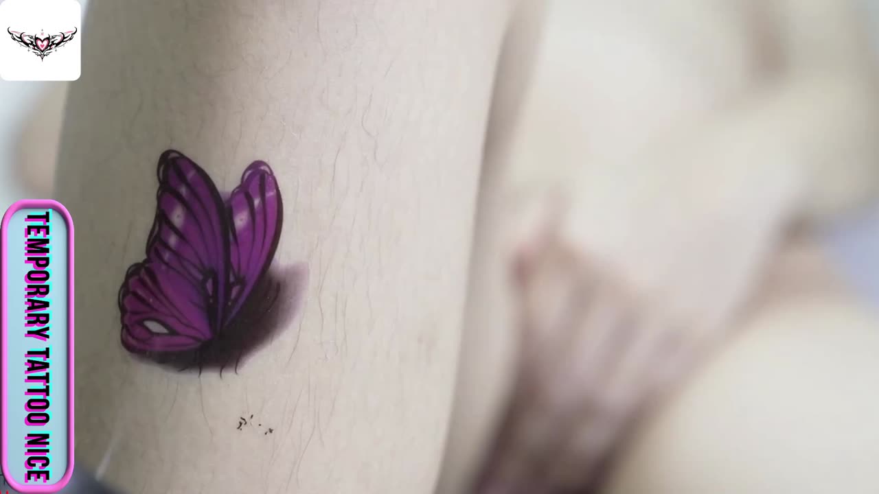 [Temporary Tattoo Nice] #0037 Purple butterfly tattoos sticker! Tattoo Temporary sticker