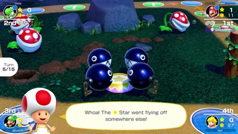 #mariopartysuperstars Online Play Woody's Woods 15 Turn Game Parte Dos