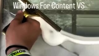 Influencer cleaning windows for content VS the guy who actually cleans them for a living