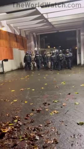 ICE officers ran out of the gate to make arrest of the female ANTIFA rioter