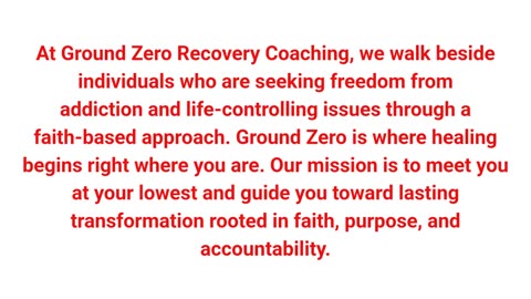 Ground Zero Faith Based Recovery Coaching in New York