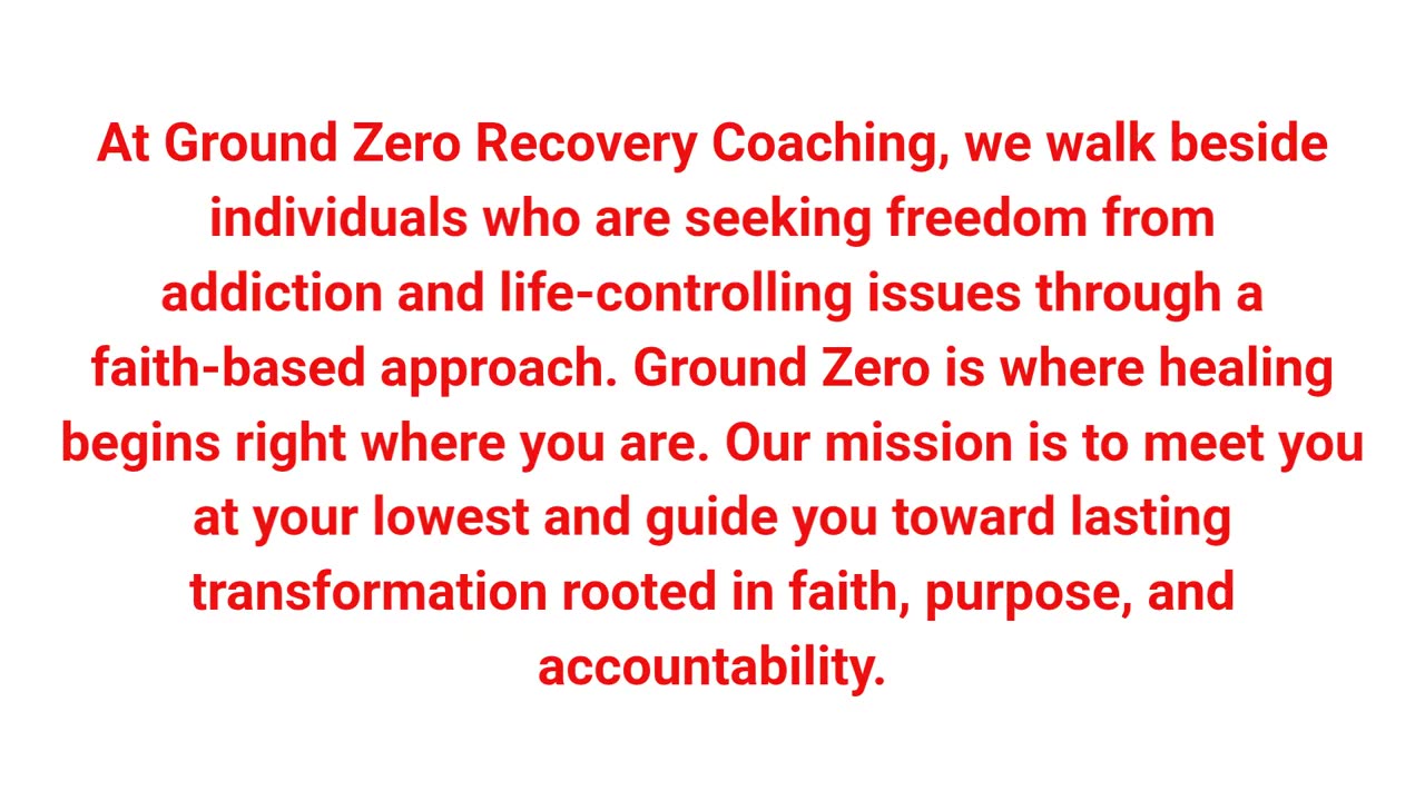 Ground Zero Faith Based Recovery Coaching in New York