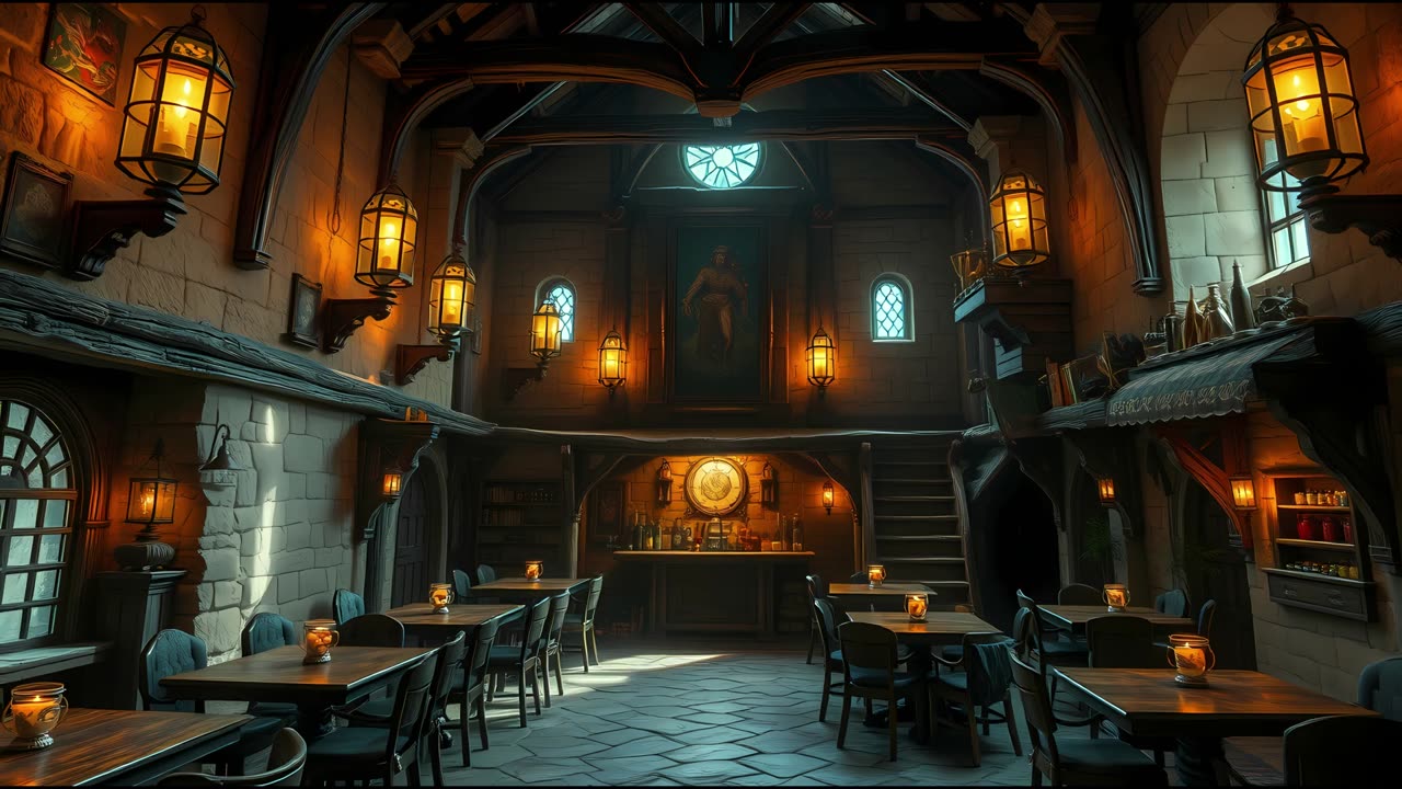 3 Hour Medieval Fantasy Tavern Ambience | Rustic Music & Gentle Sounds for Relaxation